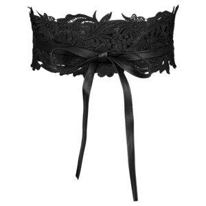 Womens Lace Wide Waist Belt Wrap Around Obi Corset Cinch Belts 5639